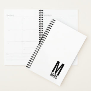 Modernes Personalisiertes Fettmonogramm und Name Planer