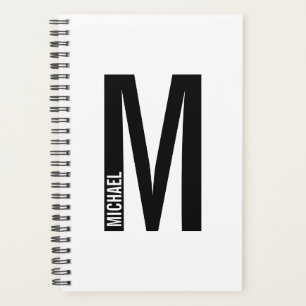 Modernes Personalisiertes Fettmonogramm und Name Planer