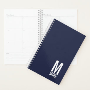 Modernes Personalisiertes Fettmonogramm und Name Planer