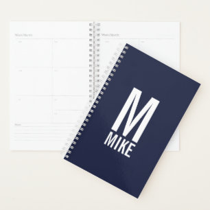 Modernes Personalisiertes Fettmonogramm und Name Planer