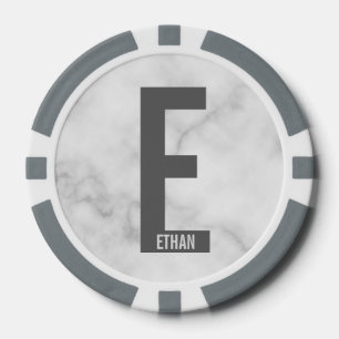 Modernes Personalisiertes Fettmonogramm und Name Pokerchips
