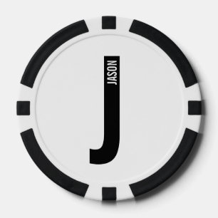 Modernes Personalisiertes Fettmonogramm und Name Pokerchips