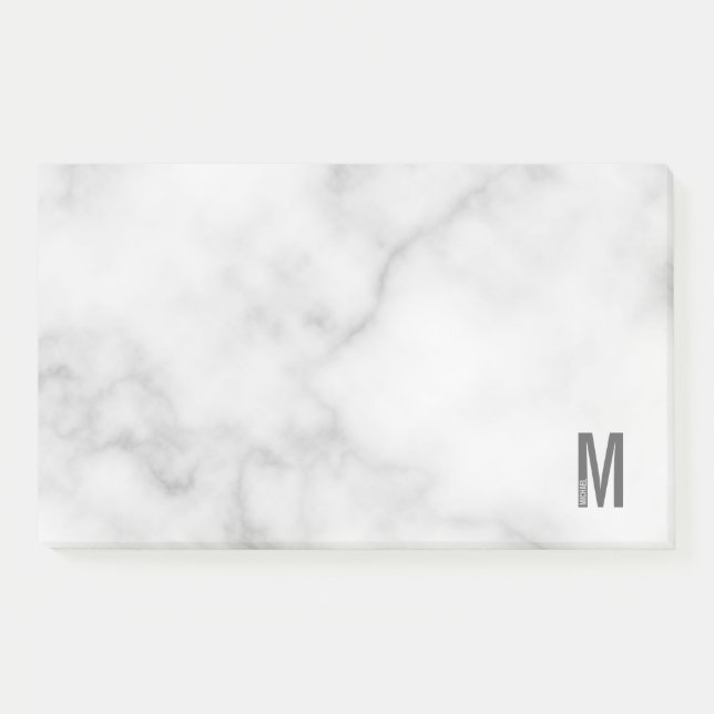 Modernes Personalisiertes Fettmonogramm und Name Post-it Klebezettel (Vorderseite)