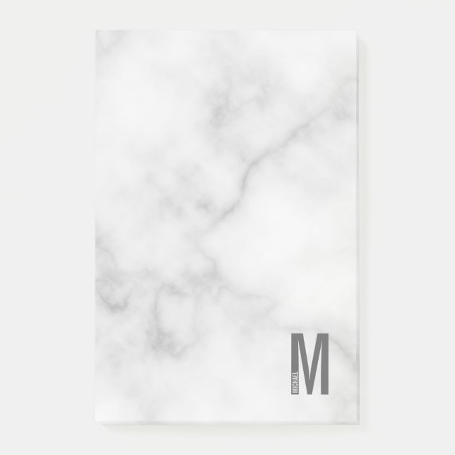 Modernes Personalisiertes Fettmonogramm und Name Post-it Klebezettel (Vorderseite)