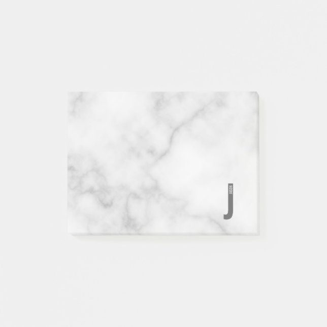 Modernes Personalisiertes Fettmonogramm und Name Post-it Klebezettel (Vorderseite)