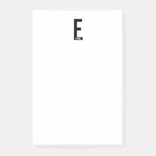 Modernes Personalisiertes Fettmonogramm und Name Post-it Klebezettel
