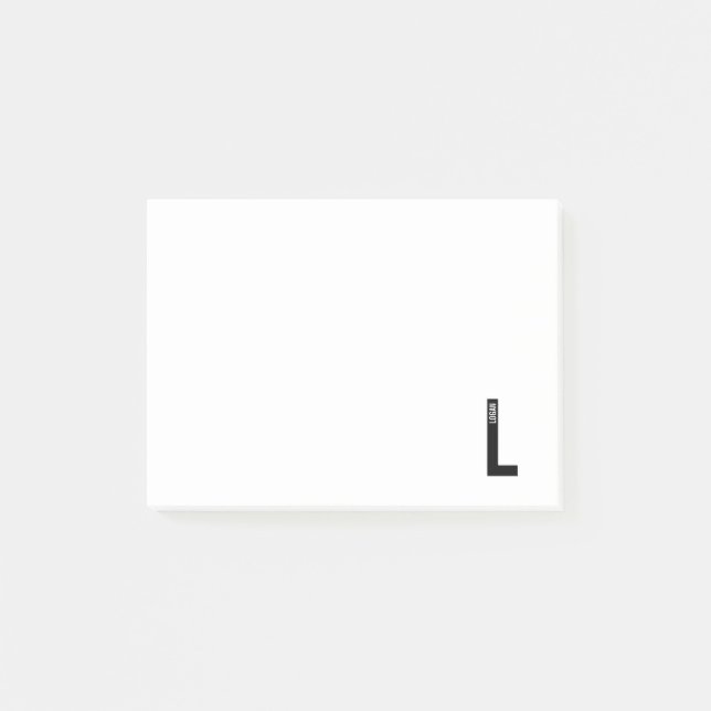 Modernes Personalisiertes Fettmonogramm und Name Post-it Klebezettel (Vorderseite)
