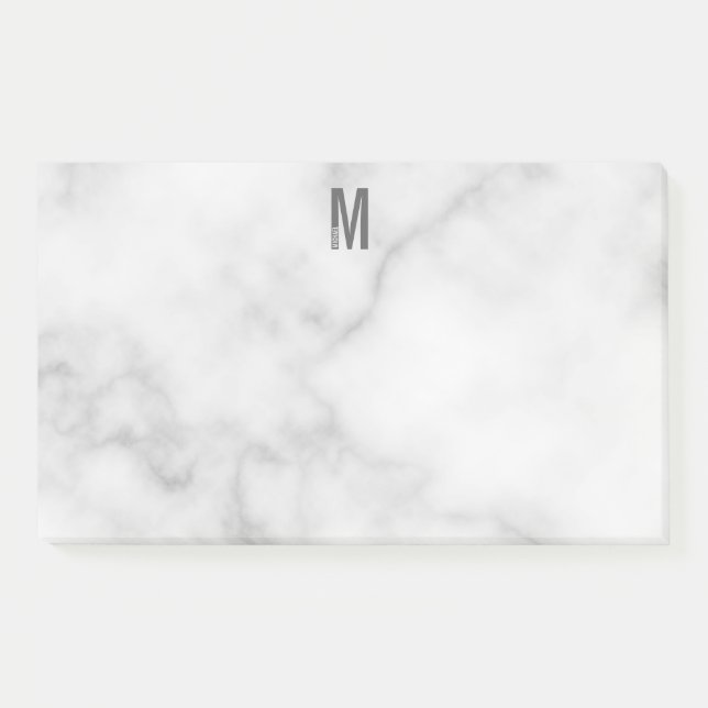 Modernes Personalisiertes Fettmonogramm und Name Post-it Klebezettel (Vorderseite)