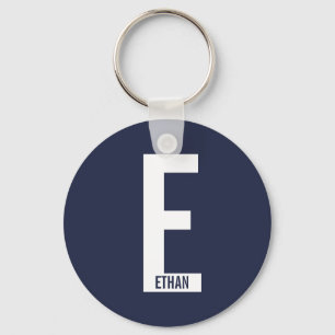 Modernes Personalisiertes Fettmonogramm und Name Schlüsselanhänger