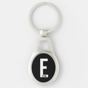 Modernes Personalisiertes Fettmonogramm und Name Schlüsselanhänger