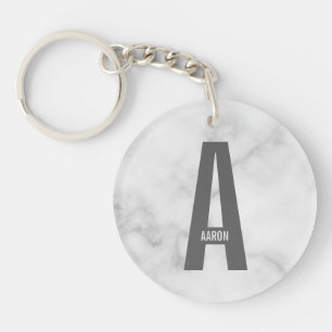 Modernes Personalisiertes Fettmonogramm und Name Schlüsselanhänger