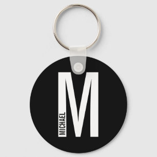 Modernes Personalisiertes Fettmonogramm und Name Schlüsselanhänger