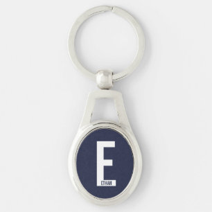 Modernes Personalisiertes Fettmonogramm und Name Schlüsselanhänger