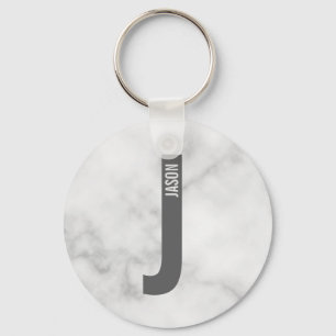 Modernes Personalisiertes Fettmonogramm und Name Schlüsselanhänger