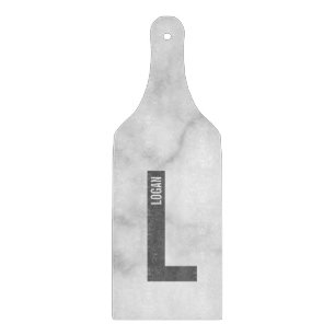 Modernes Personalisiertes Fettmonogramm und Name Schneidebrett