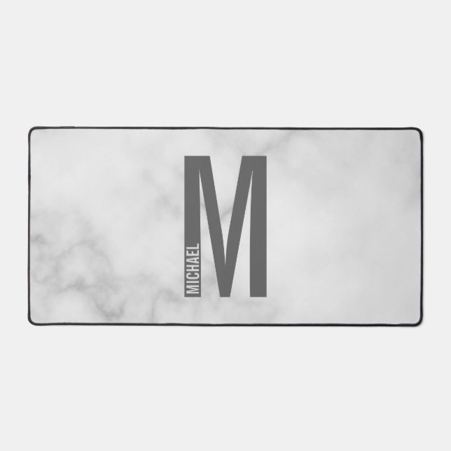 Modernes Personalisiertes Fettmonogramm und Name Schreibtischunterlage (Vorderseite)