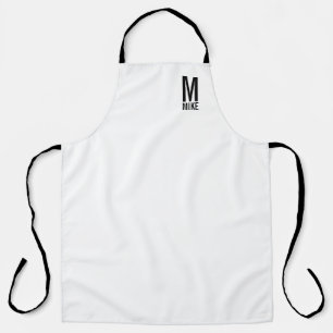 Modernes Personalisiertes Fettmonogramm und Name Schürze
