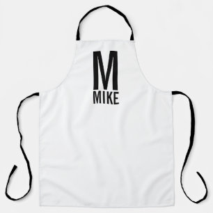 Modernes Personalisiertes Fettmonogramm und Name Schürze