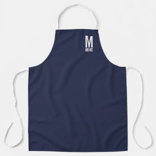 Modernes Personalisiertes Fettmonogramm und Name Schürze