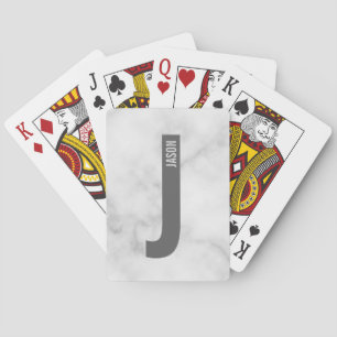 Modernes Personalisiertes Fettmonogramm und Name Spielkarten