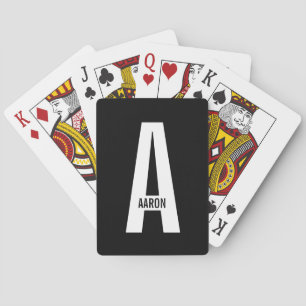 Modernes Personalisiertes Fettmonogramm und Name Spielkarten