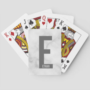 Modernes Personalisiertes Fettmonogramm und Name Spielkarten