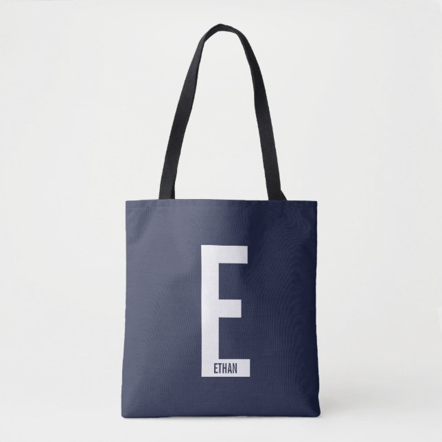 Modernes Personalisiertes Fettmonogramm und Name Tasche (Vorderseite)