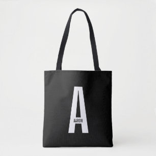 Modernes Personalisiertes Fettmonogramm und Name Tasche
