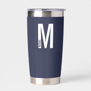 Modernes Personalisiertes Fettmonogramm und Name Thermobecher