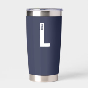 Modernes Personalisiertes Fettmonogramm und Name Thermobecher