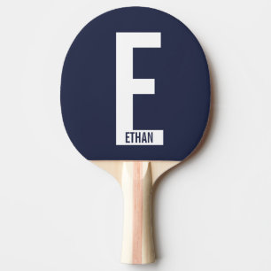 Modernes Personalisiertes Fettmonogramm und Name Tischtennis Schläger
