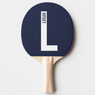 Modernes Personalisiertes Fettmonogramm und Name Tischtennis Schläger