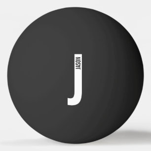 Modernes Personalisiertes Fettmonogramm und Name Tischtennisball