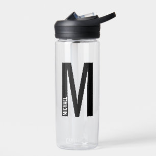Modernes Personalisiertes Fettmonogramm und Name Trinkflasche