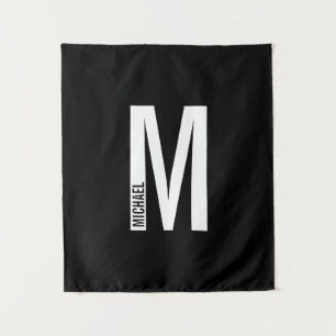Modernes Personalisiertes Fettmonogramm und Name Wandteppich
