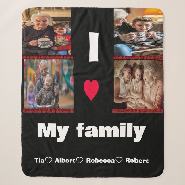 Modernes Personalisiertes Foto Collag Sherpa Blank Sherpadecke (Vorderseite)