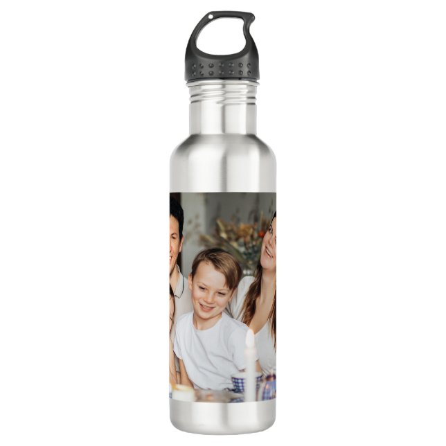 Modernes Personalisiertes Foto Edelstahlflasche (Vorderseite)