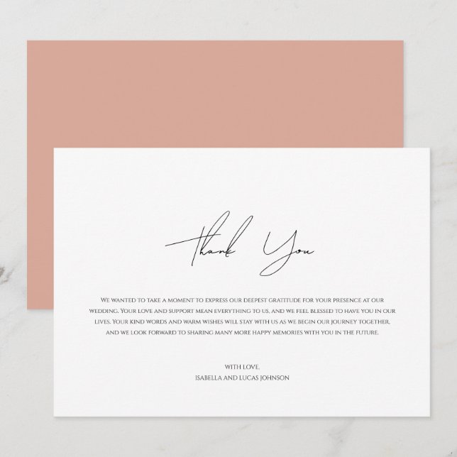 Modernes Personalisiertes Foto Flat Danke Karte (Vorne/Hinten)