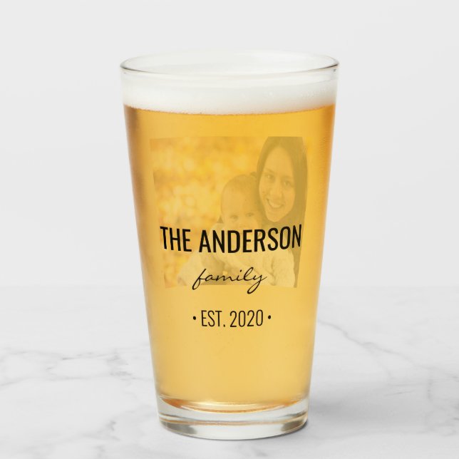 Modernes Personalisiertes Foto Glas (Vorne (Gefüllt))