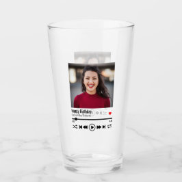 Modernes Personalisiertes Foto Happy Birthday Glas