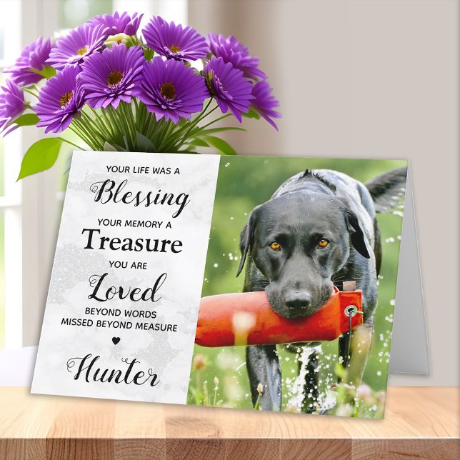 Modernes, Personalisiertes Foto Hunde Loss Beileid Karte (Von Creator hochgeladen)