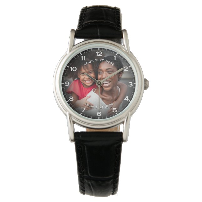 Modernes Personalisiertes Foto und benutzerdefinie Armbanduhr (Vorderseite)