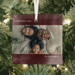 Modernes Personalisiertes Foto Weihnachten Ornament Aus Glas
