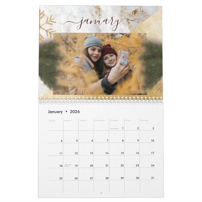 Modernes Personalisiertes Foto, Weihnachten und Ne Kalender (Jan 2026)
