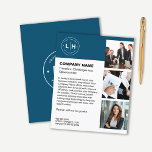 Modernes Personalisiertes Geschäft Flyer<br><div class="desc">Lassen Sie sich von diesem modernen personalisierten Business Flyer in einer eleganten marineblauen Palette beeindrucken. Mit Platz für Ihr individuelles Logo, drei Fotos und personalisiertem Text ist dieser Flyer der perfekte Ort, um Ihre Markenidentität zu zeigen. Ob es sich um die Förderung von Dienstleistungen, Produkten oder Firmenveranstaltungen handelt, dieses elegante...</div>