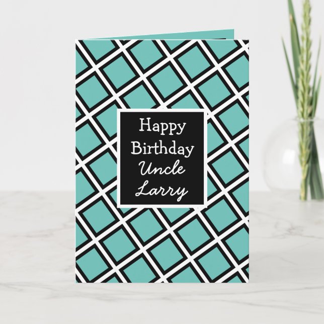 Modernes Personalisiertes Happy Birthday Uncle Karte (Vorderseite)