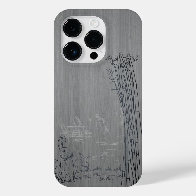 Modernes, personalisiertes Holz Case-Mate iPhone 14 Pro Hülle (Rückseite)