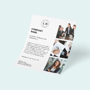 Modernes Personalisiertes Logo Foto Weißes Geschäf Flyer