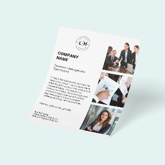 Modernes Personalisiertes Logo Foto Weißes Geschäf Flyer