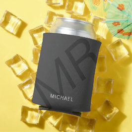 Modernes Personalisiertes Monogramm Grau Dosenkühler